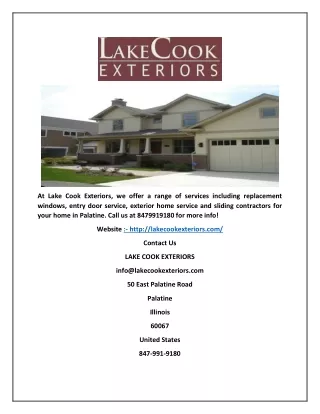 Exterior Home Services in Palatine by Lake Cook Exteriors