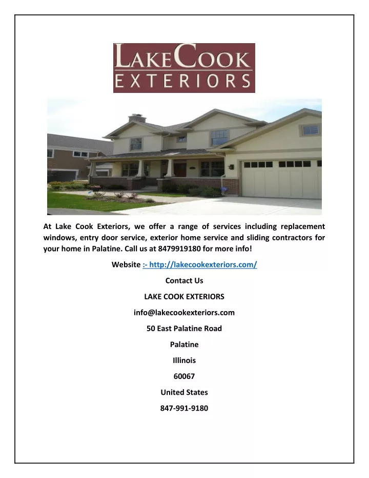at lake cook exteriors we offer a range