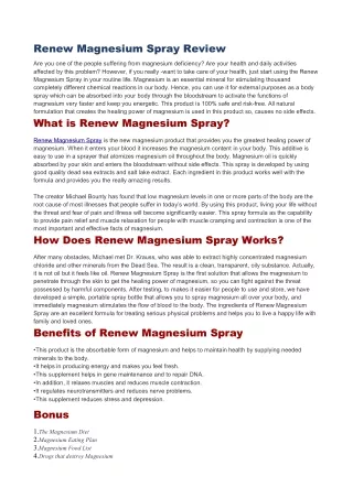 Renew Magnesium Spray - Untapp