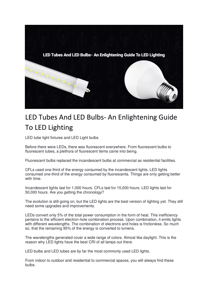 led tubes and led bulbs an enlightening guide