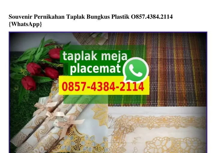 souvenir pernikahan taplak bungkus plastik o857