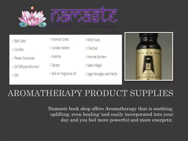 aromatherapy product supplies