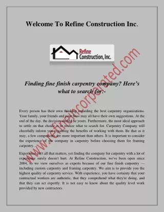 Cabinet Refinishing,Commercial Construction - refineincorporated.com