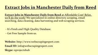 extract jobs in manchester daily from reed