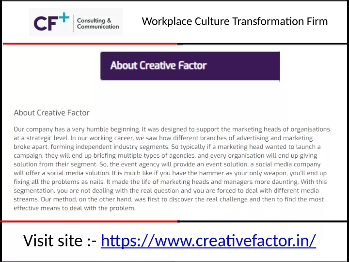 workplace culture transformation firm
