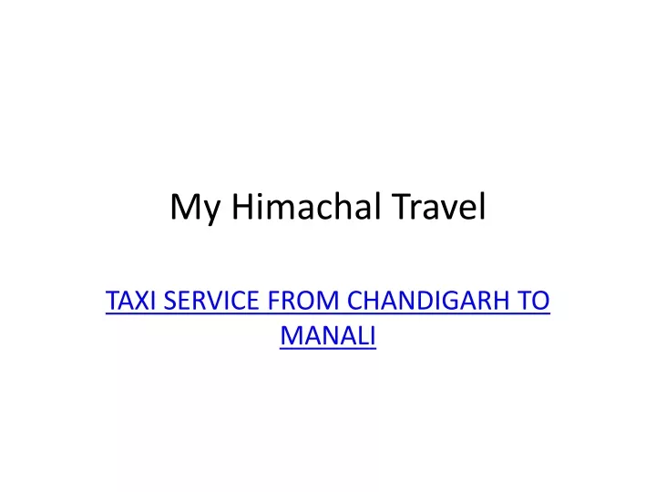 my himachal travel