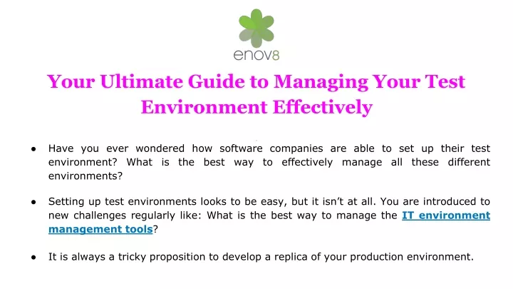 your ultimate guide to managing your test