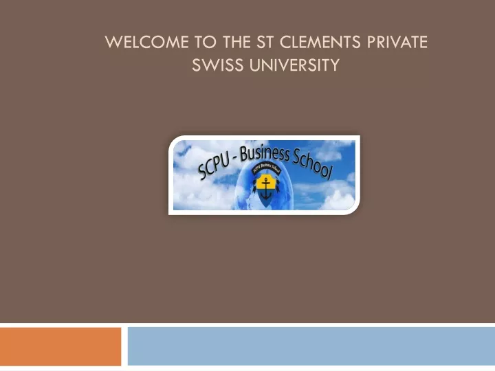 welcome to the st clements private swiss university