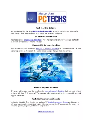 IT services in Hamilton with pctech
