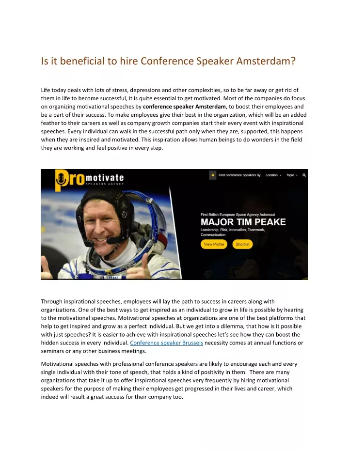 is it beneficial to hire conference speaker