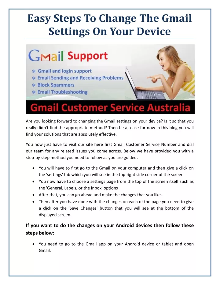 easy steps to change the gmail settings on your
