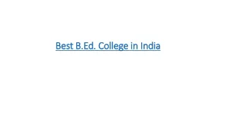 Best B.Ed. College in India
