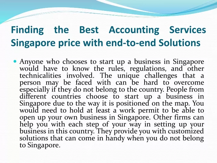 finding the best accounting services singapore price with end to end solutions