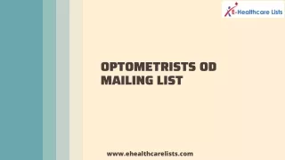Affordable Optometrist OD Mailing List