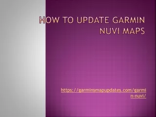 How to Update Garmin Nuvi Maps