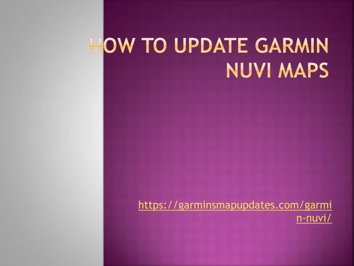 how to update garmin nuvi maps