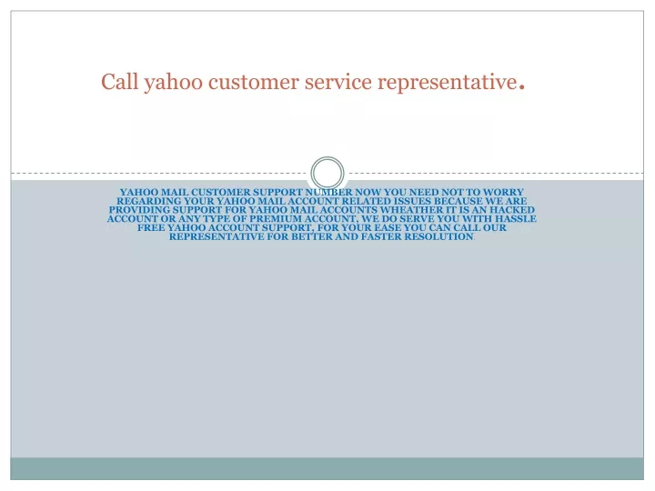 call yahoo customer service representative