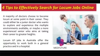 4 Tips to Effectively Search for Locum Jobs Online