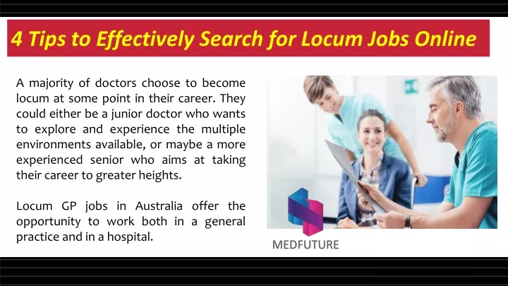 4 tips to effectively search for locum jobs online