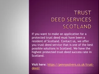 Trust Deed Services Scotland