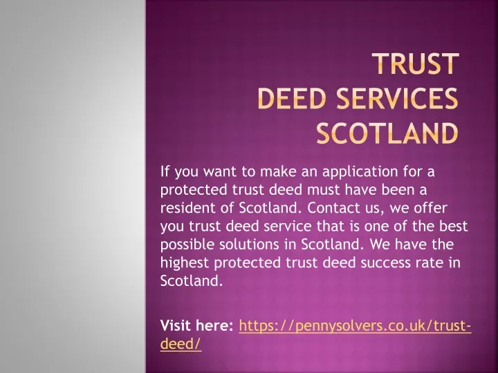 trust deed services scotland