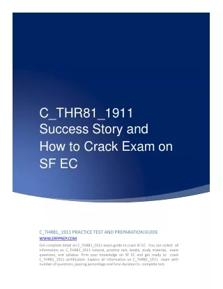 C_THR81_1911 Success Story and How to Crack Exam on SF EC