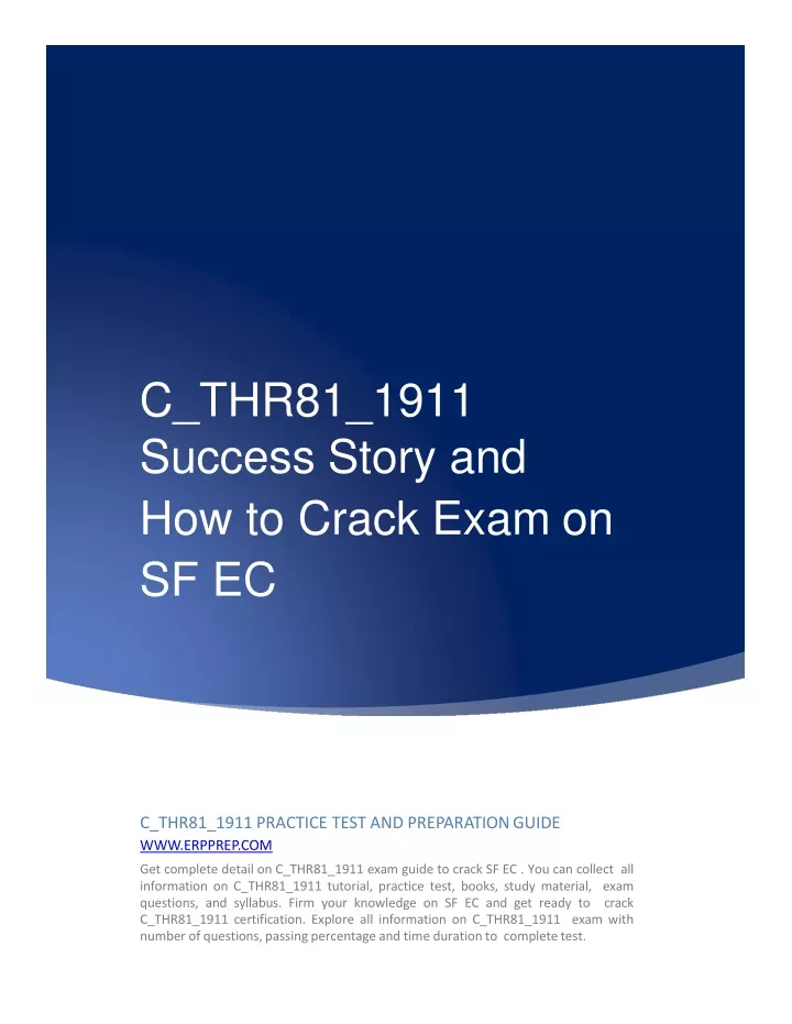 c thr81 1911 success story and how to crack exam on sf ec