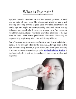 What is Eye pain?