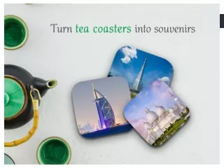 Personalized tea coasters printed with Dubai souvenirs at Stylizedd