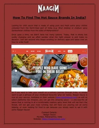 How To Find The Hot Sauce Brands In India?