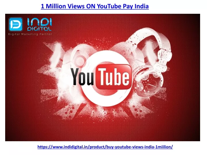 1 million views on youtube pay india