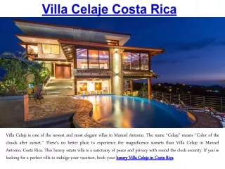 Villa Celaje Costa Rica