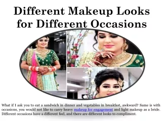Different Makeup for Different Occasions