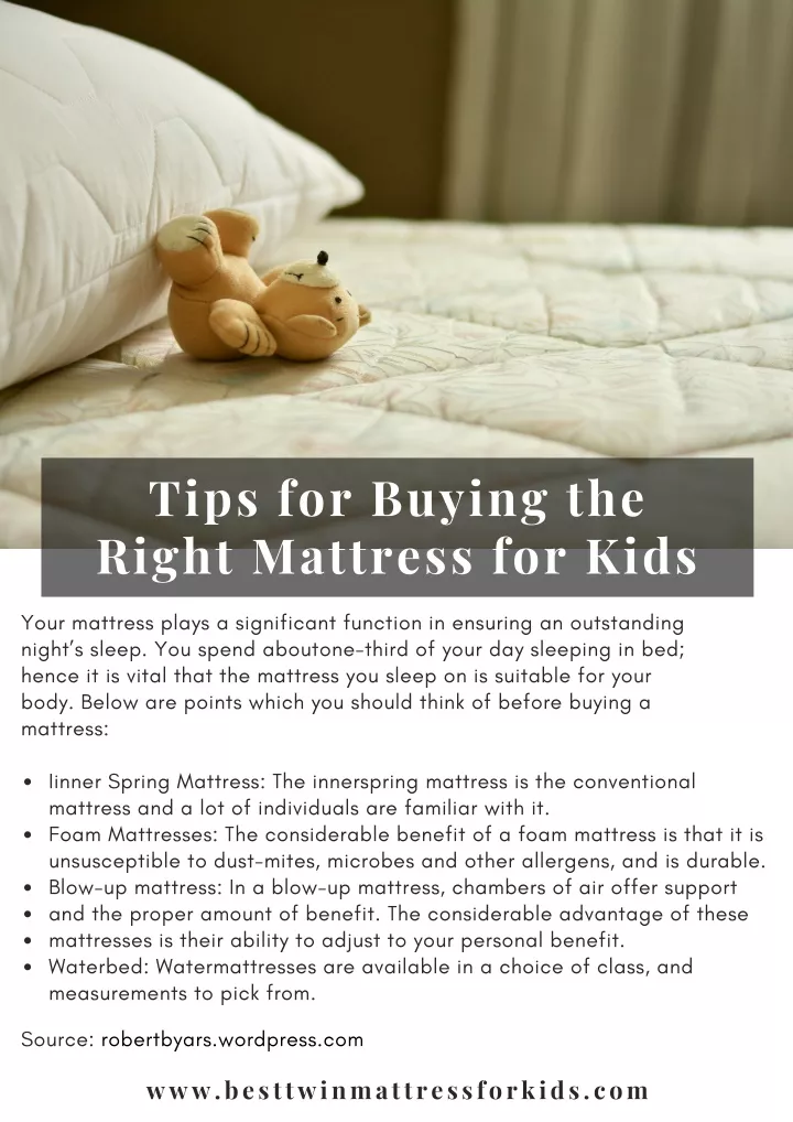 tips for buying the right mattress for kids