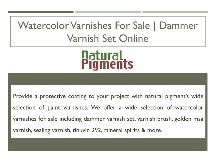 watercolor varnishes for sale dammer varnish set online