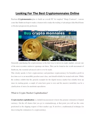 Looking For The Best Cryptomonnaies Online