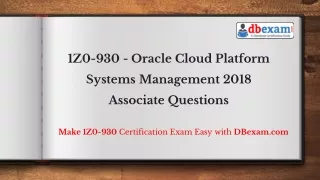 1Z0-930 - Oracle Cloud Platform Systems Management 2018 Associate Questions