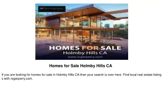 Homes for Sale Holmby Hills CA