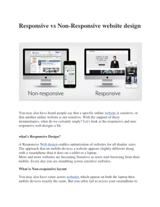 Responsive vs Non-Responsive website design
