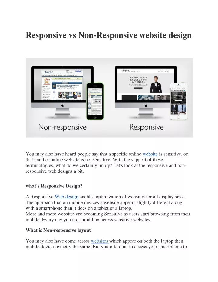 responsive vs non responsive website design