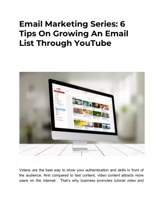 6 Tips On Growing An Email List Through YouTube