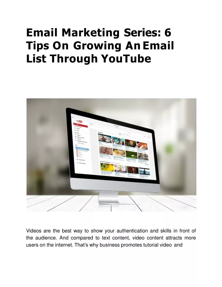 email marketing series 6 tips on growing an email list through youtube