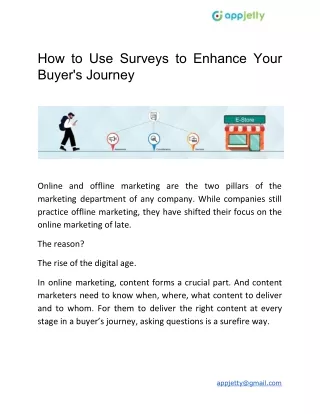 How to Use Surveys to Enhance Your Buyer's Journey
