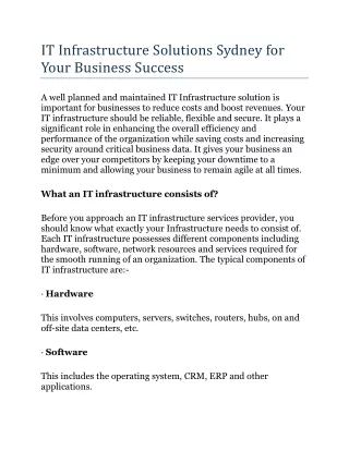 IT Infrastructure Solutions Sydney for Your Business Success
