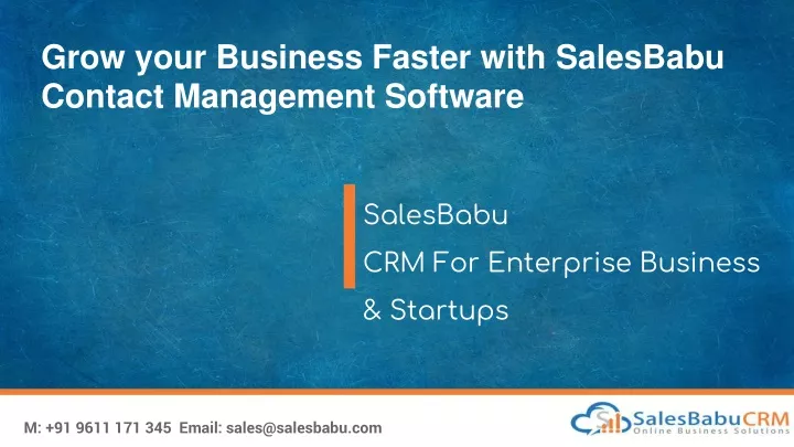 grow your business faster with salesbabu contact