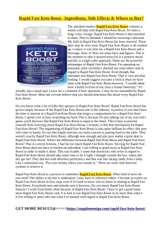 Rapid Fast Keto Boost– Ingredients, Side Effects & Where to Buy?