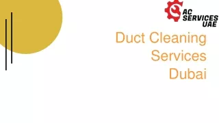 Duct Cleaning Services In DUBAI