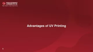 Advantages of UV Printing