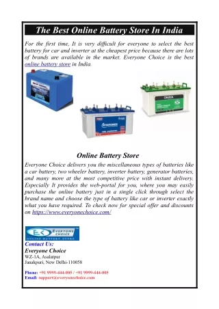 The Best Online Battery Store In India