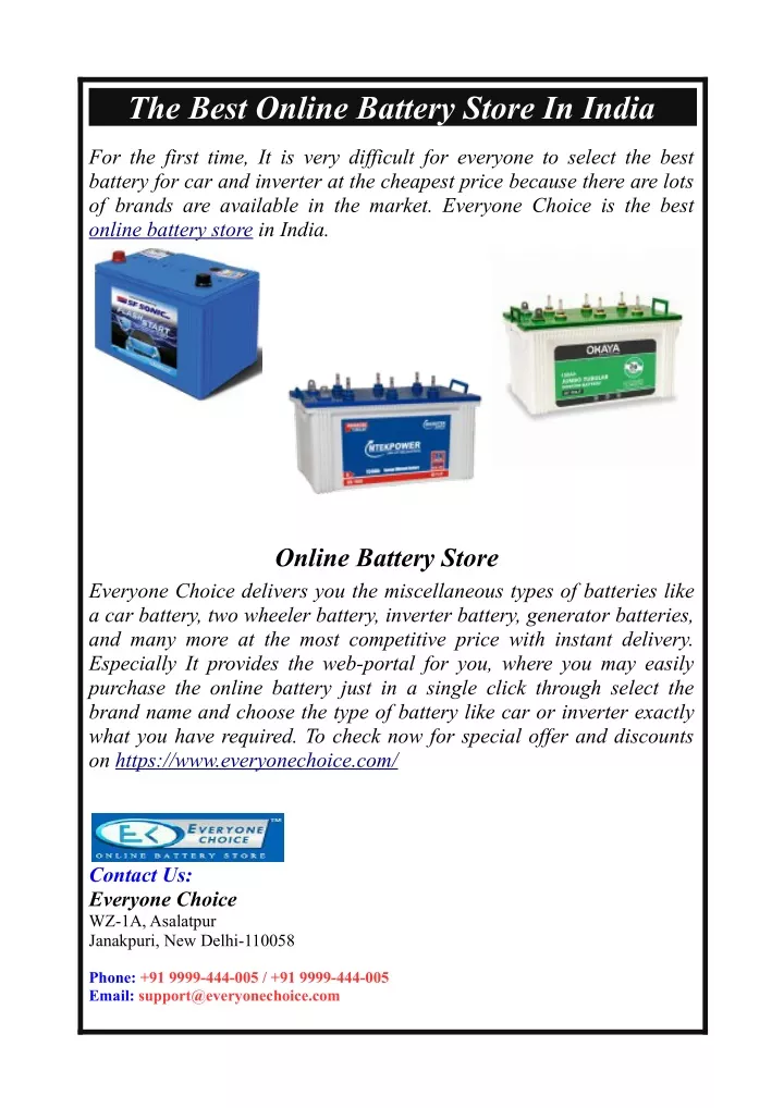 the best online battery store in india